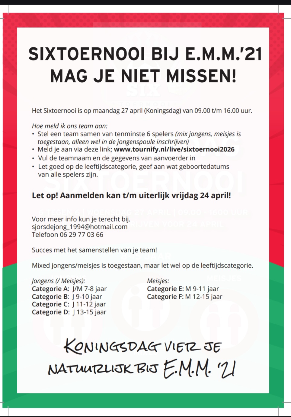 Koningsdag Sixtoernooi