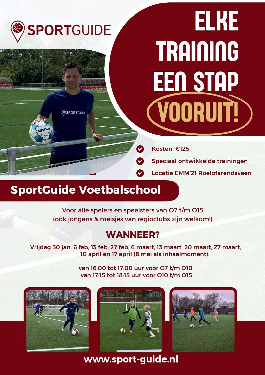 Nieuwe cursus van de SportGuide Voetbalschool