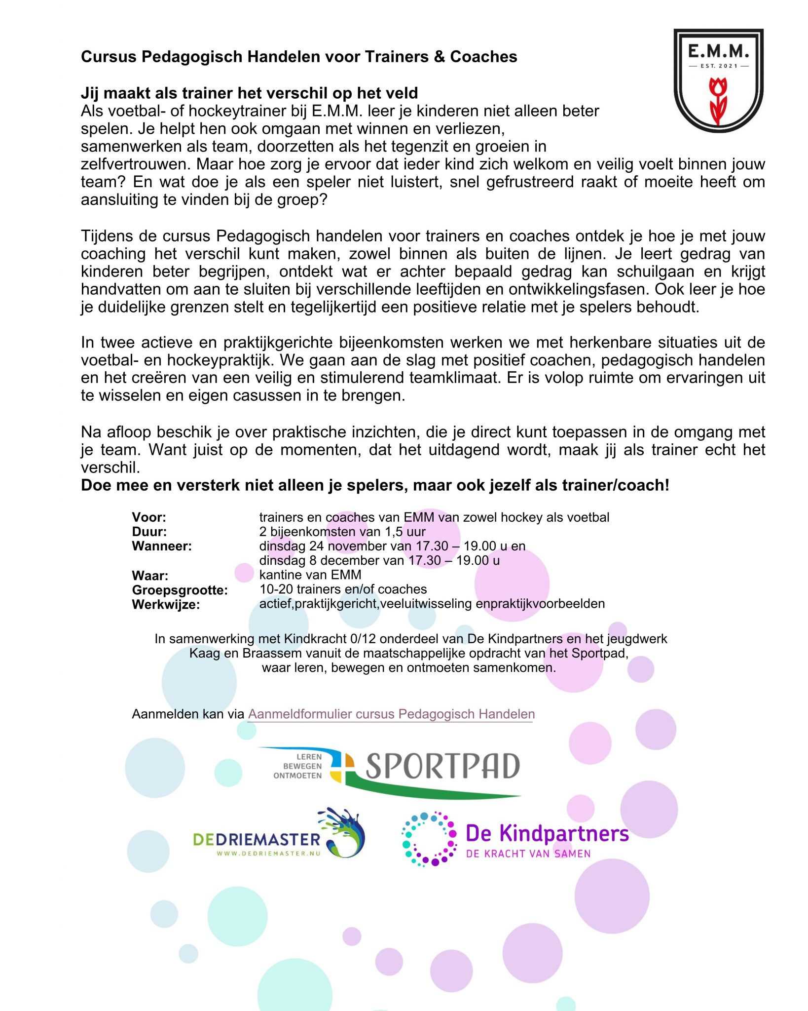 Cursus pedagogisch handelen, 24 november en 8 december 2026