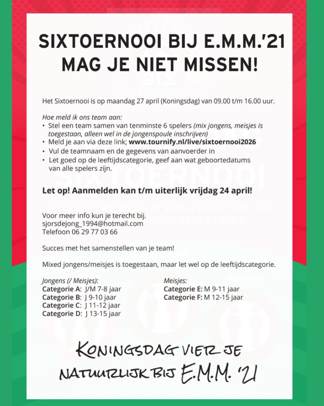 Koningsdag Sixtoernooi