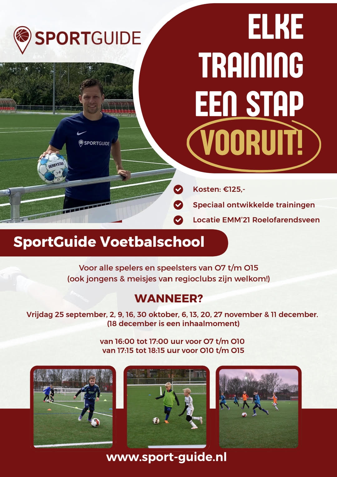 SportGuide Voetbalschool start nieuwe cursus