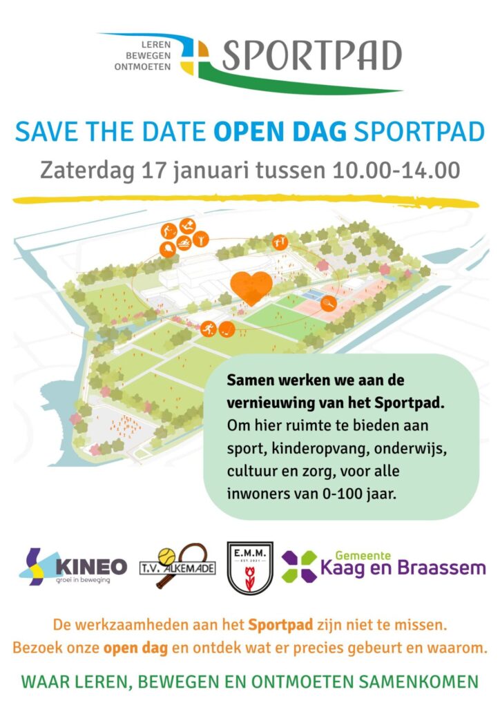 SAVE THE DATE: Open Dag Sportpad zaterdag 17 januari