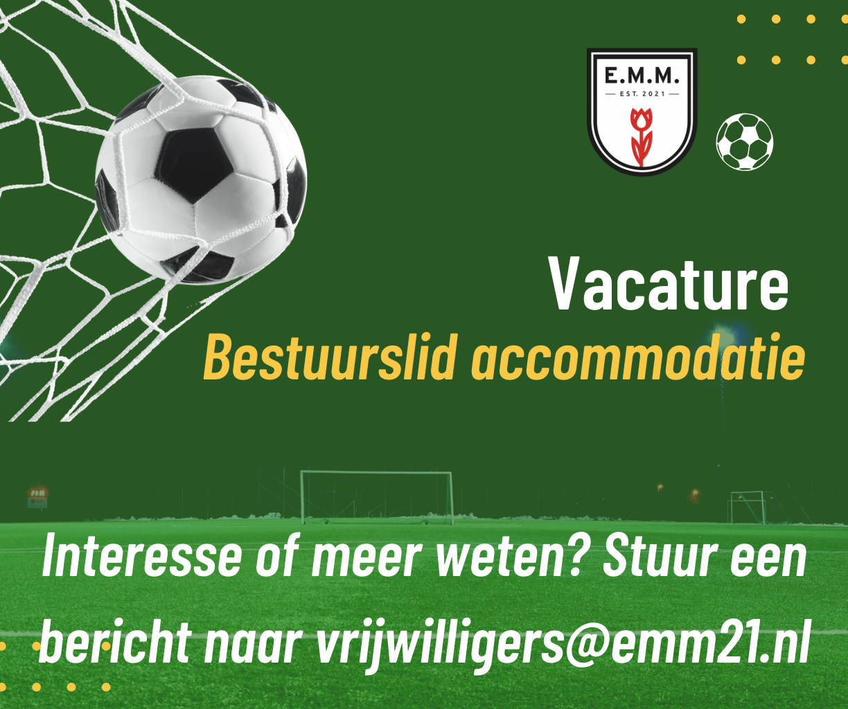 Vacature bestuurslid accommodatie