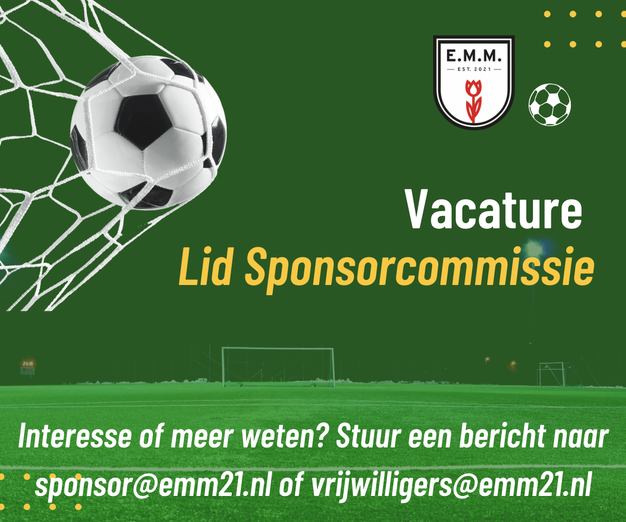 Vacature lid sponsorcommissie